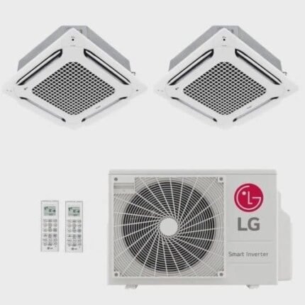 Ar-Condicionado Multi Split Inverter LG 18.000 (2x Evap Cassete 4 Vias 9.000) QuenteFrio 220V