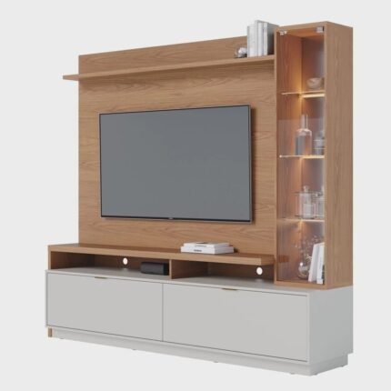 Estante Home para TV até 70 Polegadas com LED e Cristaleira Arezzo Yescasa