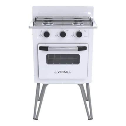 Fogao 2 Bocas Venax Gemini Vetro Branco Gas Glp